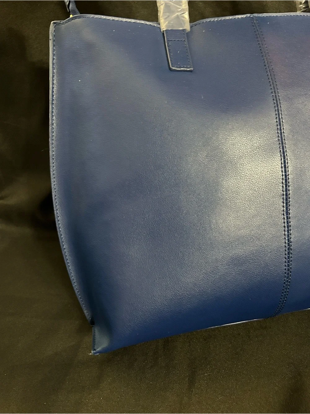 Joy Mangano Leather Structured RFID Navy Blue Tote Bag Women’s Tote NWT